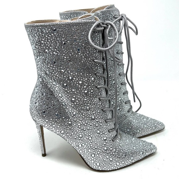 Steve Madden Valency Rhinestones Heeled Boots - Picture 3 of 11